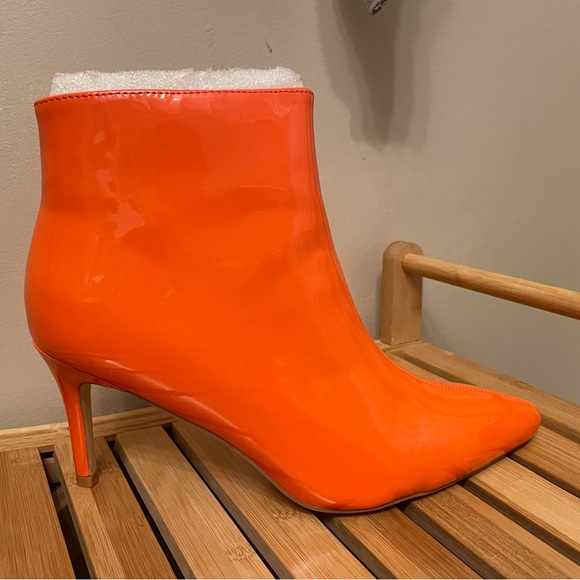 Allegra K Orange High Heel Booties - Size 9.5 - Picture 3 of 9